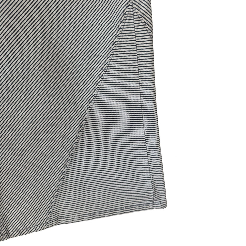 PILCRO Anthropologie Railroad Stripe Denim Skirt A-Line Blue and White Size 28 - Picture 10 of 16